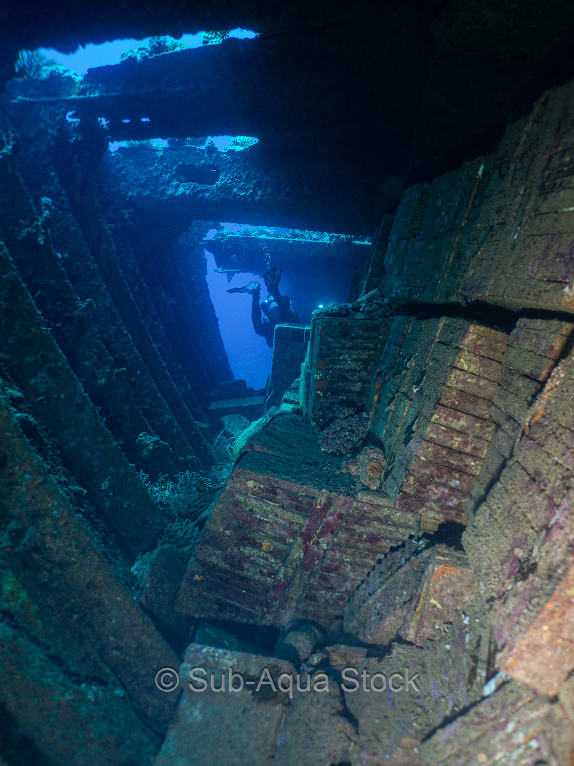 The shipwreck of the Chrisoula K. carrying a shipment of tiles.